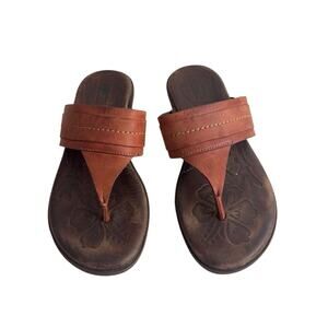 Born Leather Thong Sandals Brown Comfort Flip Flops Size 6